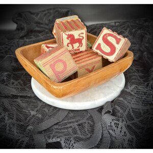 vintage wooden alphabet blocks
